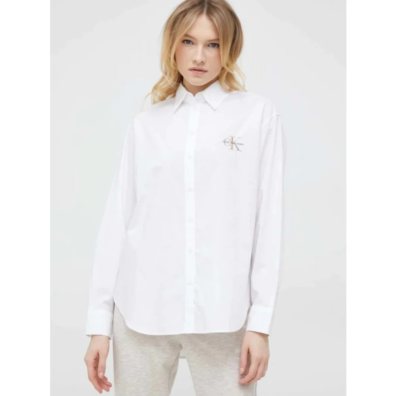 CALVIN KLEIN MONOLOGO RELAXED SHIRT Bright White J20J220515