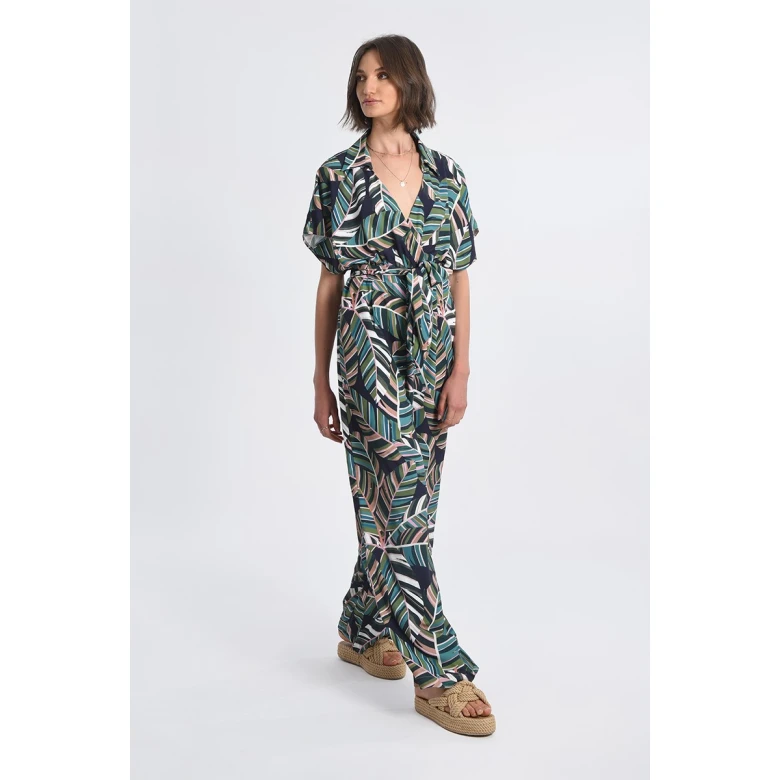 MOLLY BRACKEN Printed pant suit green LA1340