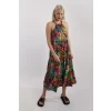 MOLLY BRACKEN Long tired floral dress black T1553