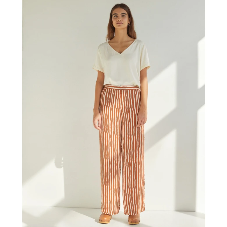 YERSE FLOWY TROUSERS amber stripes 38862