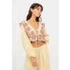 NEKANE EMBROIDERED SWISS BLOUSE gold ELINOR