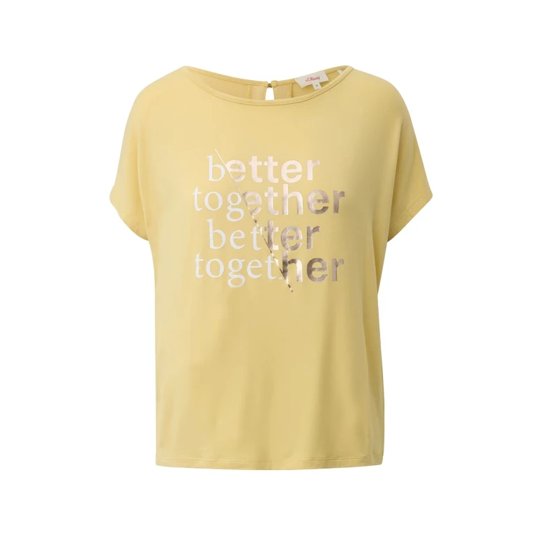 S.OLIVER T shirt ζαπονέ με τύπωμα gold yellow 2130325