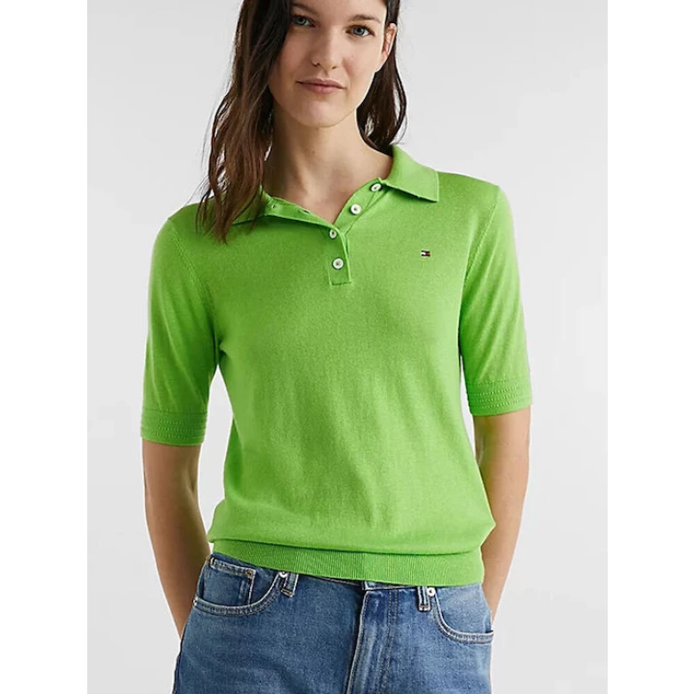 fixedratio 20230228122115 tommy hilfiger gynaikeia polo mplouza spring lime ww0ww37937 lwy