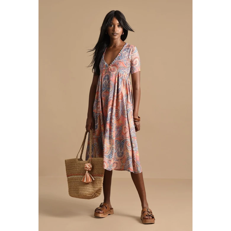 119996 paisley print long dress