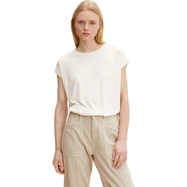 TOM TAILOR Fluent Basic Tee ecru 1030942