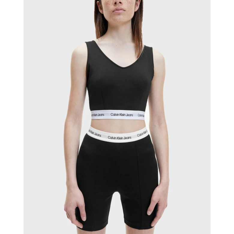 CALVIN KLEIN TOP STRAPPY CONTRAST TAPE MILANO Ck Black J20J218278