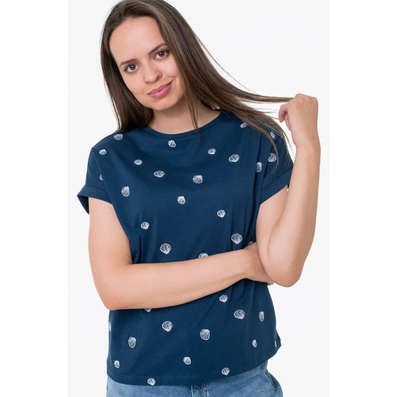 TOM TAILOR T-shirt front embroiderie indigo 1031196