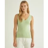 YERSE RIBBED V-NECK TOP mint 38521