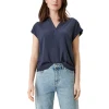 S.OLIVER V-neck viscose top navy 2112033