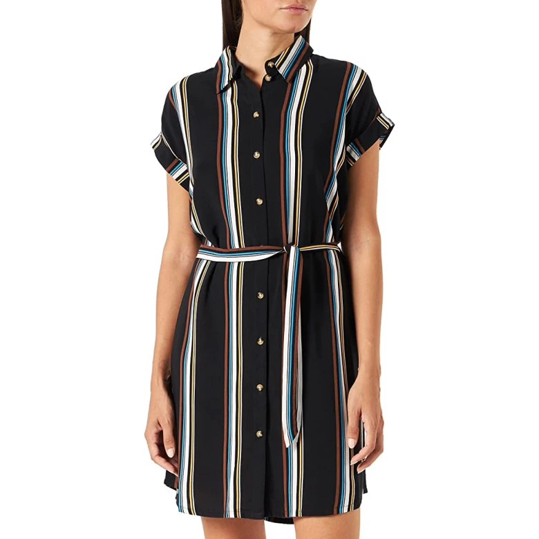 TOM TAILOR Mini shirt dress stripes black 1031755