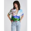 DESINGUAL Mount fuji cropped shirt multicolor 22SWCW10-512