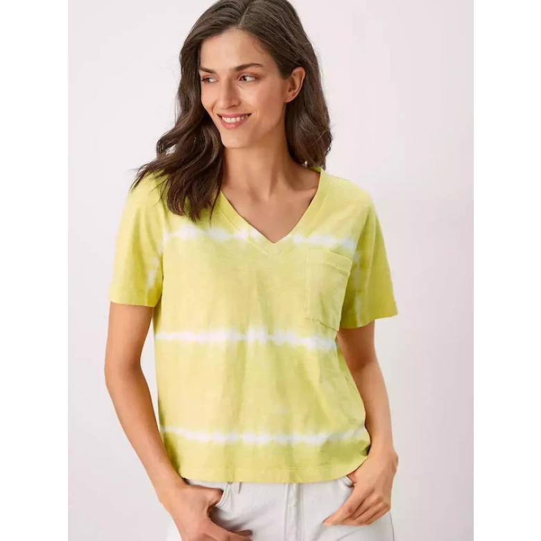 S.OLIVER T-shirt V batic print Lemon Lime 2113749