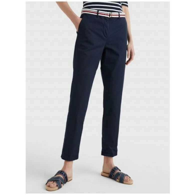 TOMMY HILFIGER Hailey παντελόνι chinos σε slim γραμμή με ζώνη Breezy Blue WW0WW34703