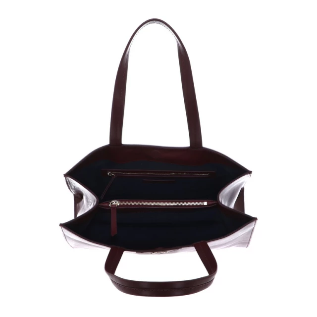 TOMMY HILFIGER Pushlock Leather Tote Rouge