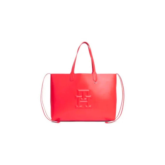 Tommy Hilfiger Iconic Γυναικεία Τσάντα Shopper Ώμου Κόκκινη