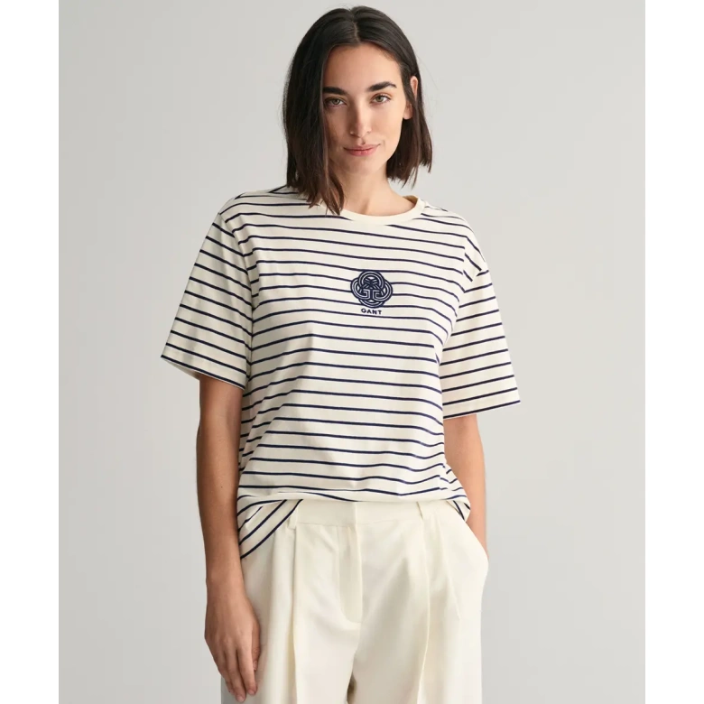 GANT Striped Monogram T-Shirt cream 4200826