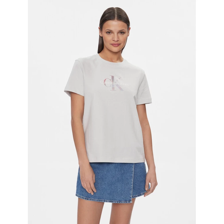 CALVIN KLEIN DIFFUSED MONOLOGO REGULAR TEE Lunar Rock J20J223264