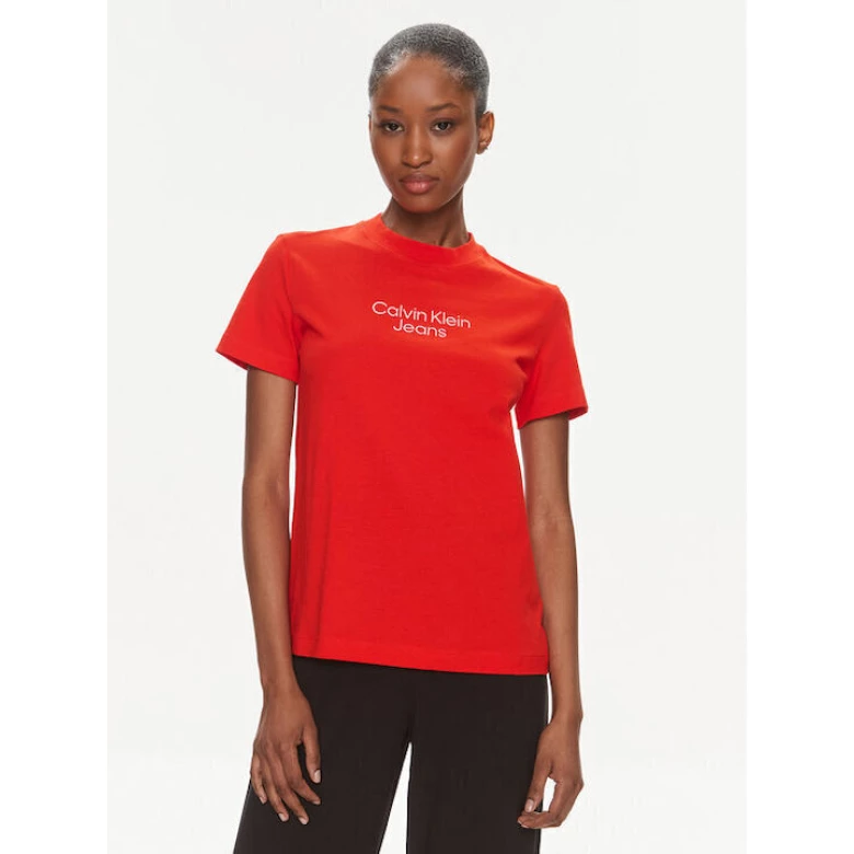 Calvin Klein Institutional Γυναικείο T-shirt Κόκκινο