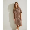 COTTON SHIRT DRESS CHOCOLATE STRIPES