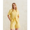 MAO-NECK LINEN SHIRT LEMON