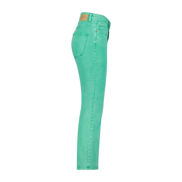 RED BUTTON Colored cropped flair denim emerald 4182