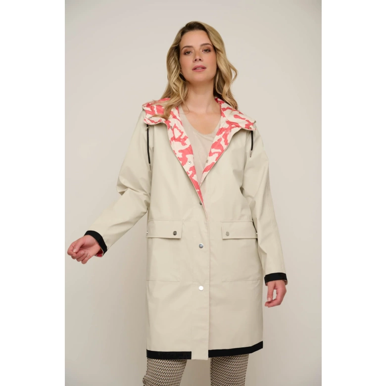 RINO PELLE Raincoat Reversible sand/ecru sand Caramba