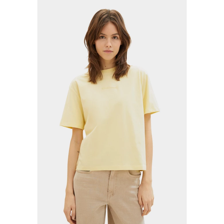 TOM TAILOR Boxy Logo T-shirt yellow 1041159