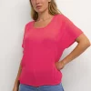 KAFFE Blouse ss visc dark pink KAamber Stanley