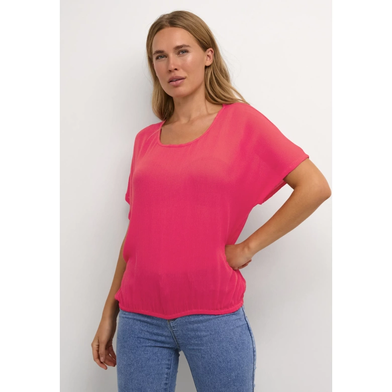 KAFFE Blouse ss visc dark pink KAamber Stanley