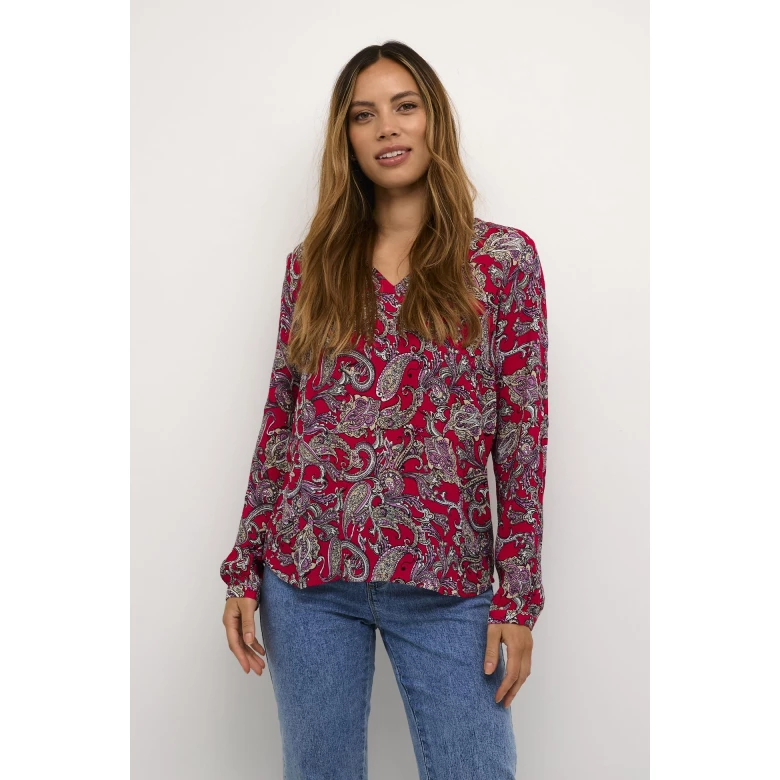 virtual pink paisley print kaamber blouse