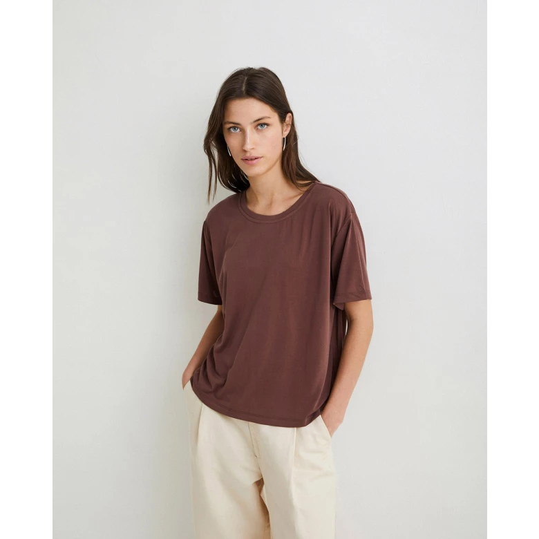 FLOWY T-SHIRT CHOCOLATE