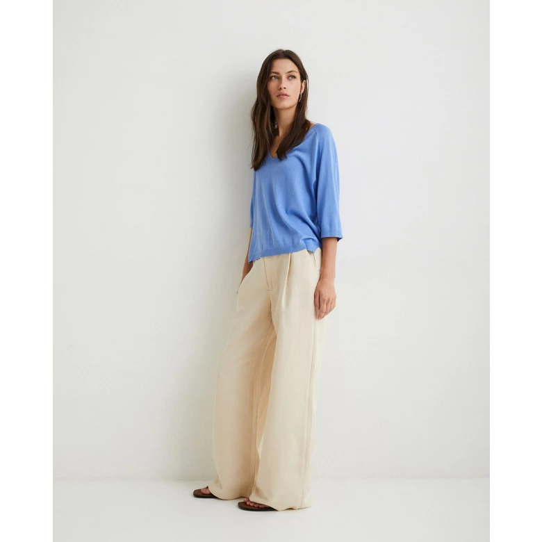 LINEN SUIT TROUSERS NATURAL