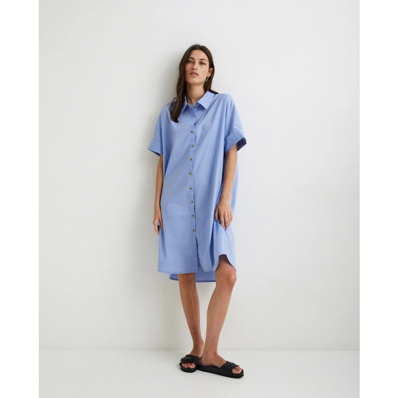 YERSE SHORT SHIRT DRESS blue 40829