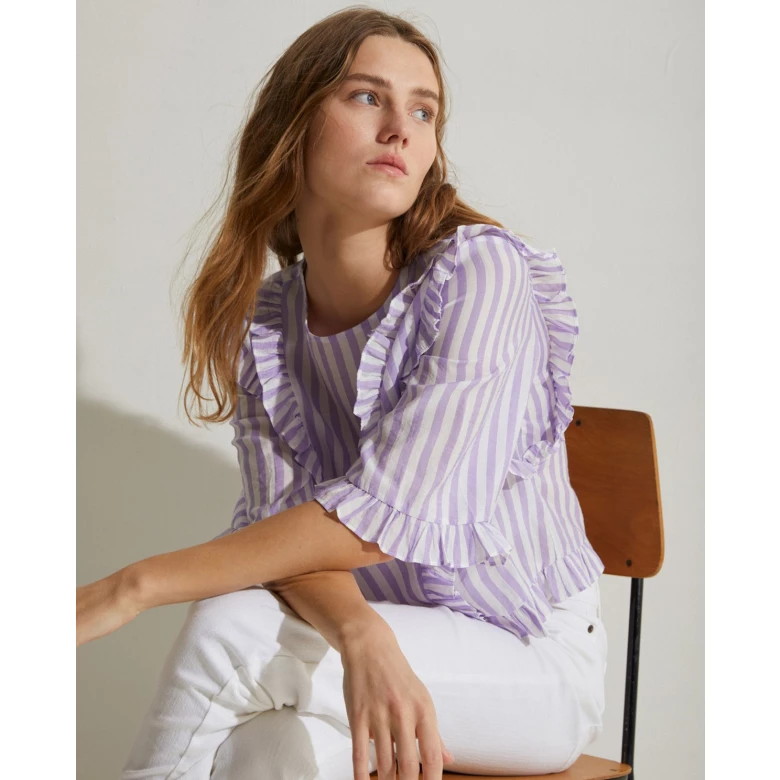 YERSE STRIPED TOP purple 40866