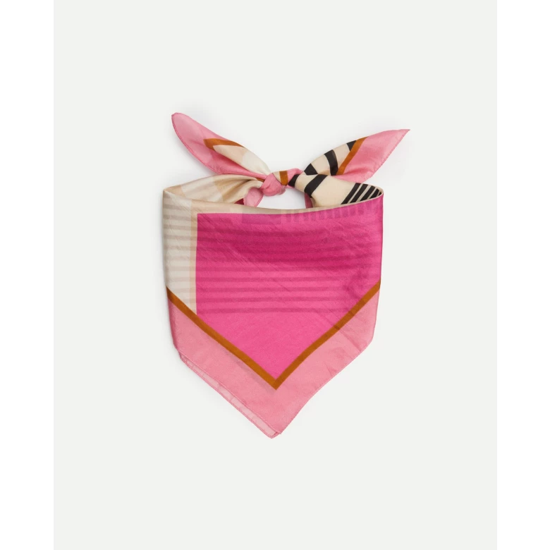 STRIPED SILK SCARF PINK