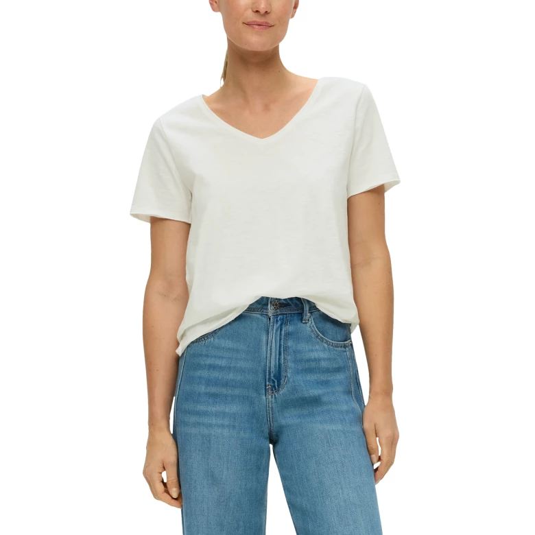 S.OLIVER T-shirt with a V-neckline white 2142235