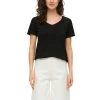 S.OLIVER T-shirt with a V-neckline black 2142235