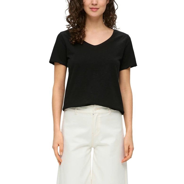 S.OLIVER T-shirt with a V-neckline black 2142235