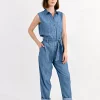 MOLLY BRACKEN SLEEVELESS JUMPSUIT denim blue Z410