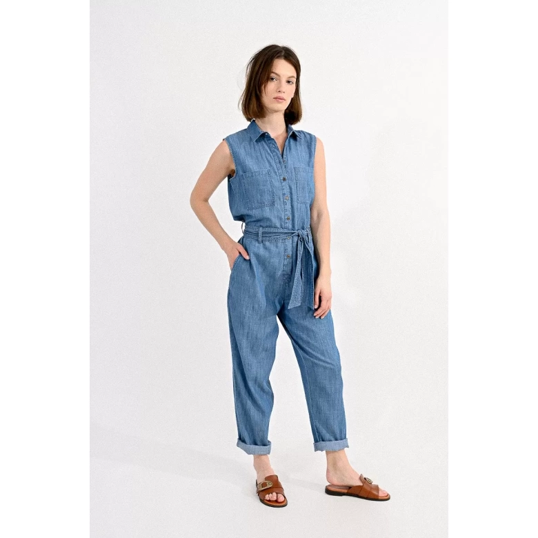 MOLLY BRACKEN SLEEVELESS JUMPSUIT denim blue Z410