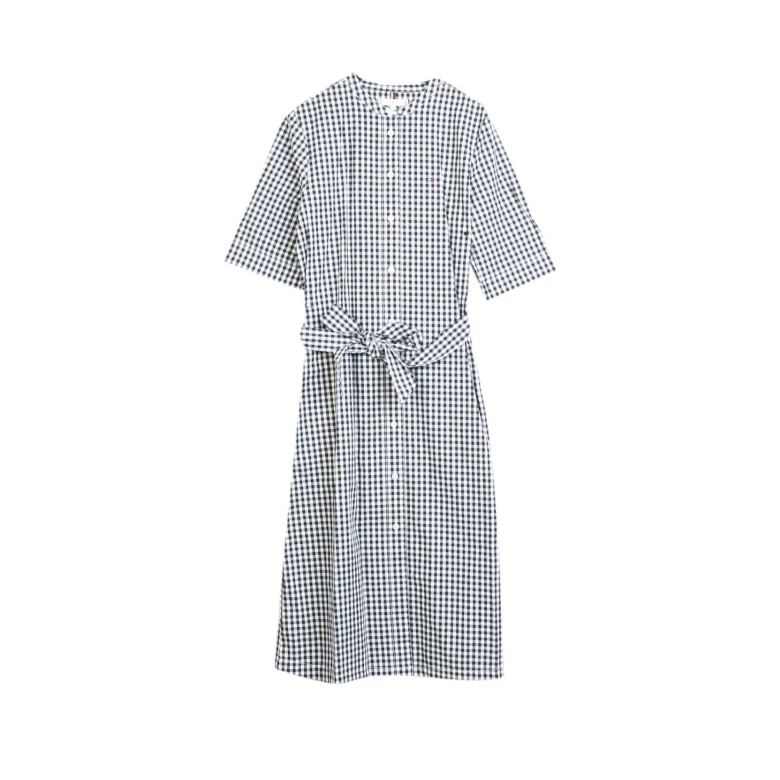 TOMMY HILFIGER SS MIDI SHIRT DRESS Gingham/Desert sky WW0WW42443